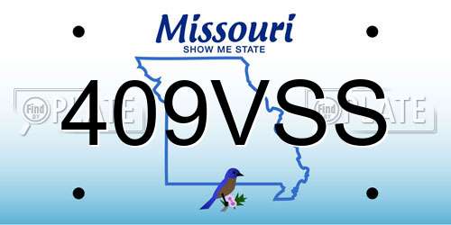 409VSS Missouri License Plate