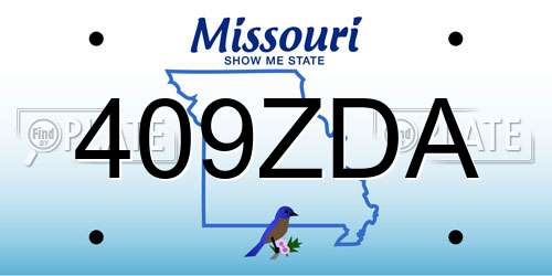 409ZDA Missouri License Plate