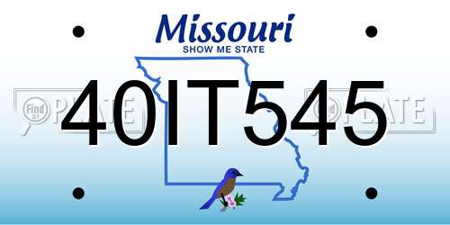 40IT545 Missouri License Plate