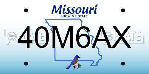 40M6AX Missouri License Plate