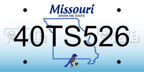 40TS526 Missouri License Plate