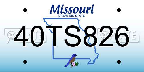 40TS826 Missouri License Plate