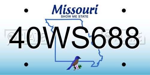 40WS688 Missouri License Plate