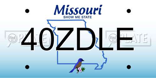 40ZDLE Missouri License Plate