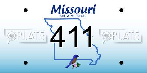 411 Missouri License Plate