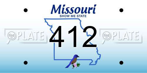 412 Missouri License Plate