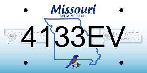 4133EV Missouri License Plate