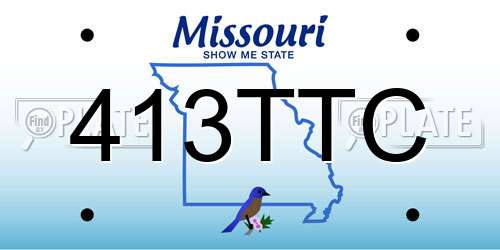 413TTC Missouri License Plate
