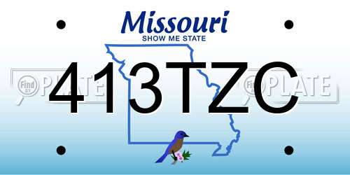 413TZC Missouri License Plate