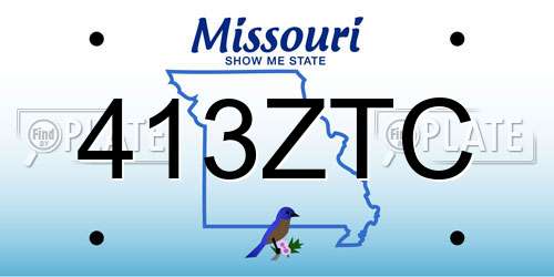413ZTC Missouri License Plate