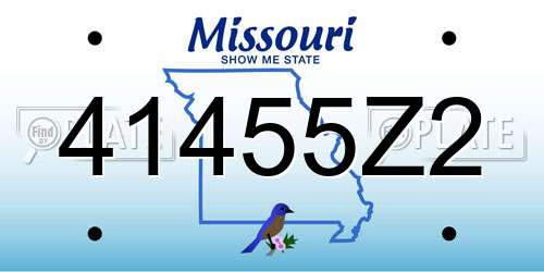 41455Z2 Missouri License Plate