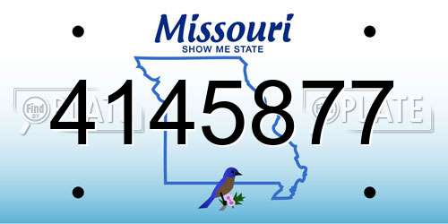 4145877 Missouri License Plate