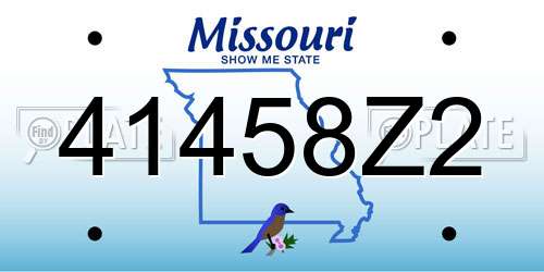 41458Z2 Missouri License Plate