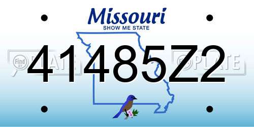 41485Z2 Missouri License Plate