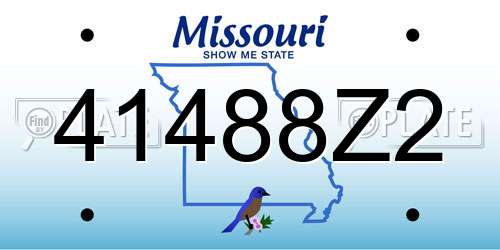 41488Z2 Missouri License Plate