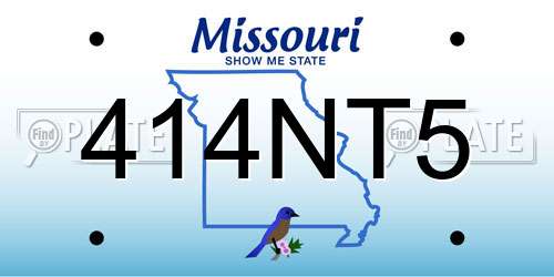 414NT5 Missouri License Plate