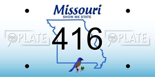416 Missouri License Plate