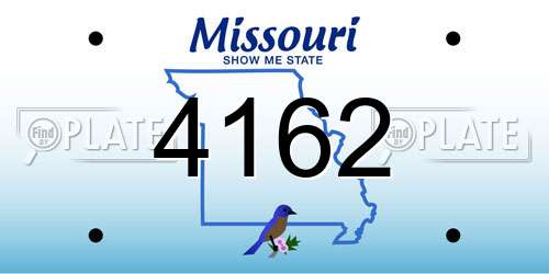 4162 Missouri License Plate