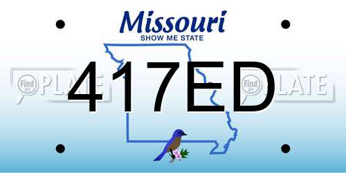 417ED Missouri License Plate