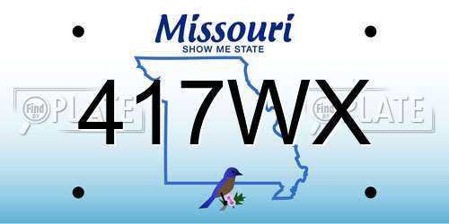 417WX Missouri License Plate