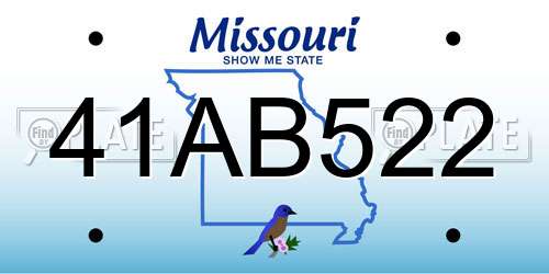 41AB522 Missouri License Plate