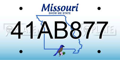 41AB877 Missouri License Plate