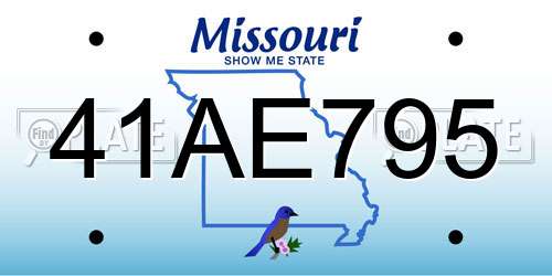 41AE795 Missouri License Plate