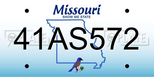 41AS572 Missouri License Plate