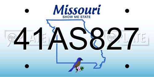 41AS827 Missouri License Plate