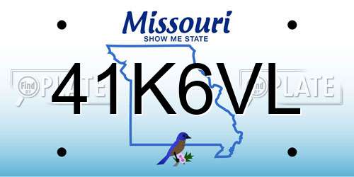 41K6VL Missouri License Plate