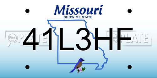 41L3HF Missouri License Plate
