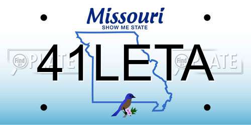41LETA Missouri License Plate