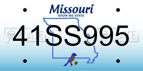 41SS995 Missouri License Plate