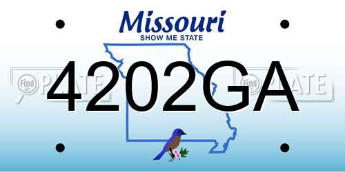4202GA Missouri License Plate