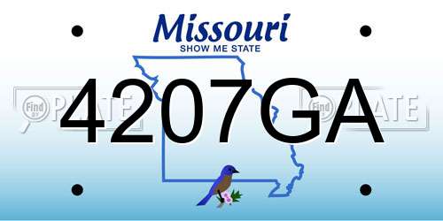 4207GA Missouri License Plate