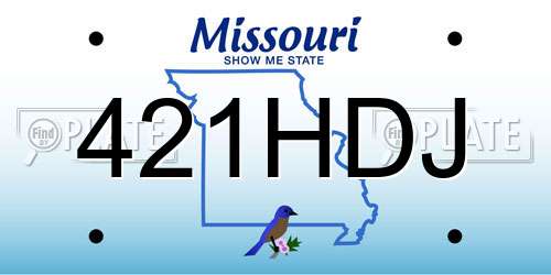 421HDJ Missouri License Plate