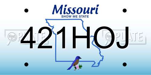 421HOJ Missouri License Plate