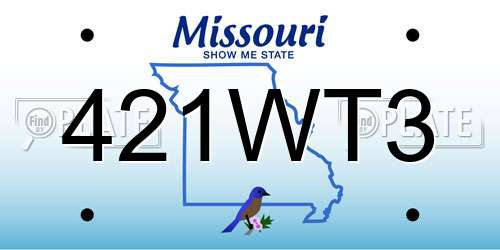 421WT3 Missouri License Plate