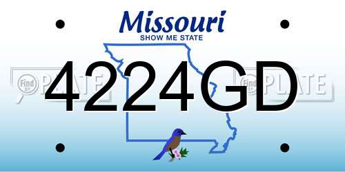 4224GD Missouri License Plate