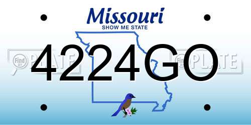 4224GO Missouri License Plate