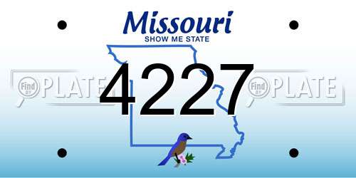 4227 Missouri License Plate