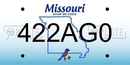 422AG0 Missouri License Plate