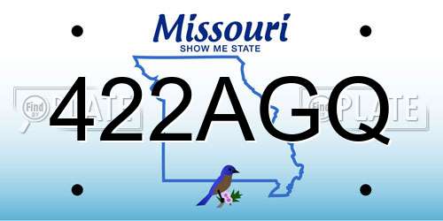 422AGQ Missouri License Plate