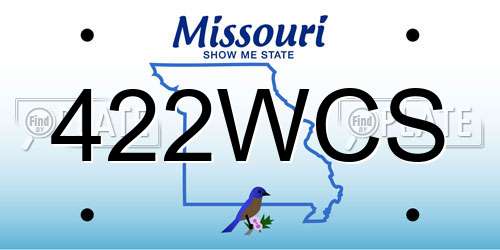 422WCS Missouri License Plate