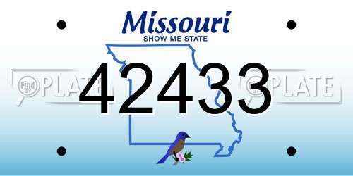 42433 Missouri License Plate