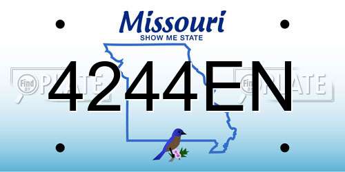 4244EN Missouri License Plate