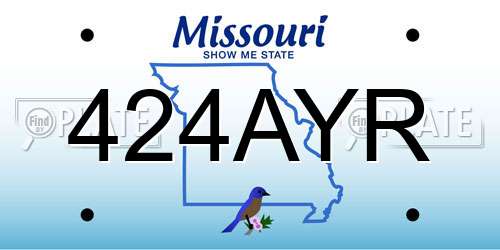 424AYR Missouri License Plate