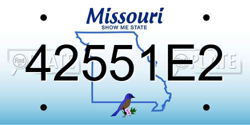 42551E2 Missouri License Plate