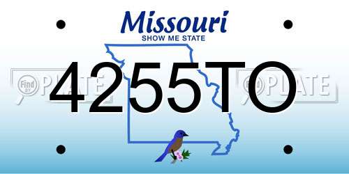 4255TO Missouri License Plate