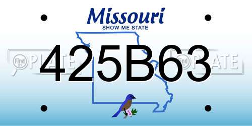 425B63 Missouri License Plate